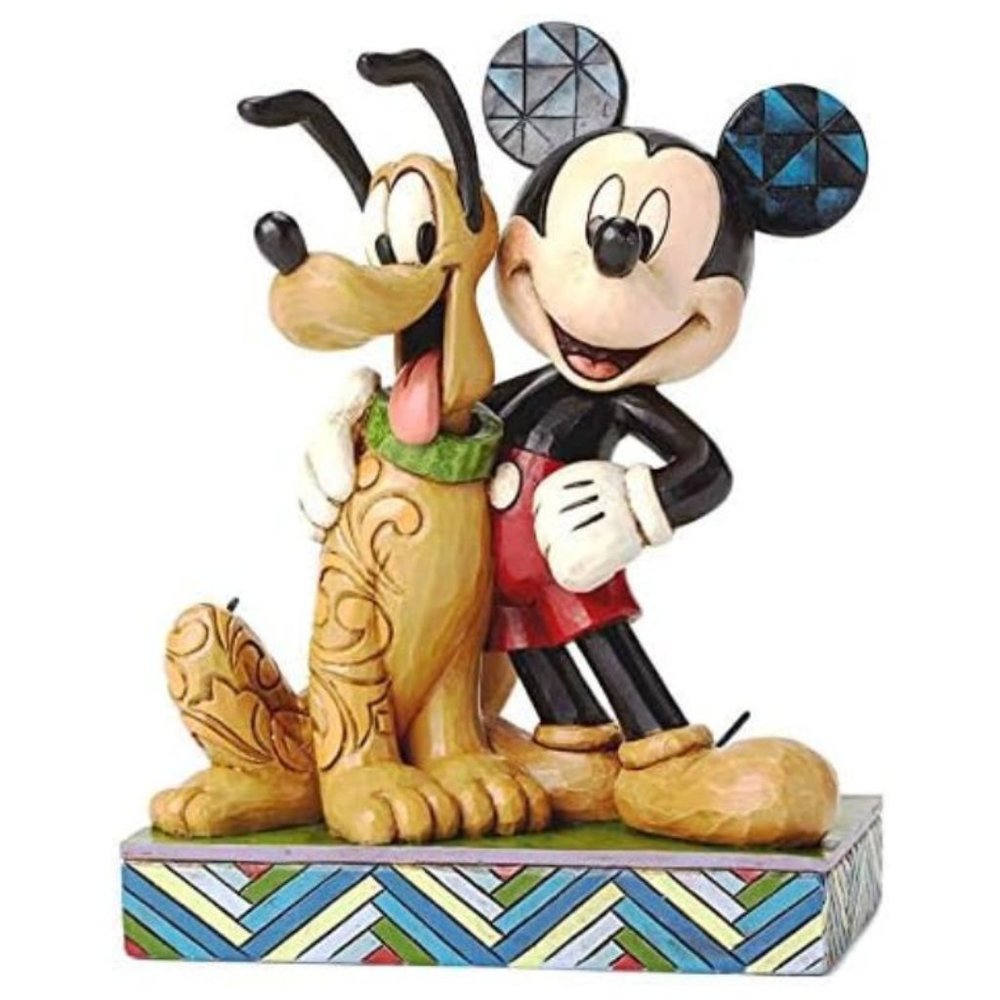 Jim Shore Disney Traditions Mickey Mouse and Pluto Stone Resin Figurine, NIB NEW - Picture 2 of 4